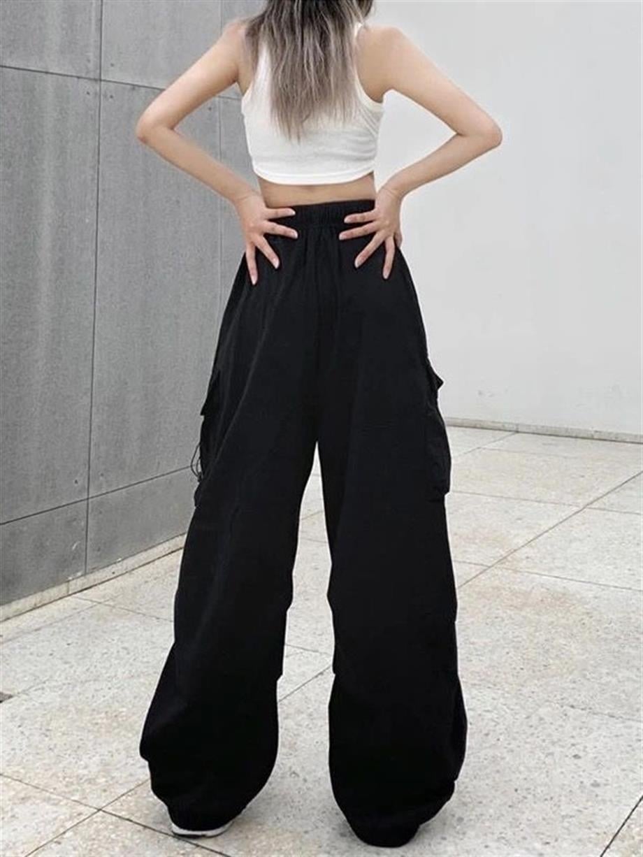 Siyah Tactical Baggy Kargo Cepli Oversize Pantolon