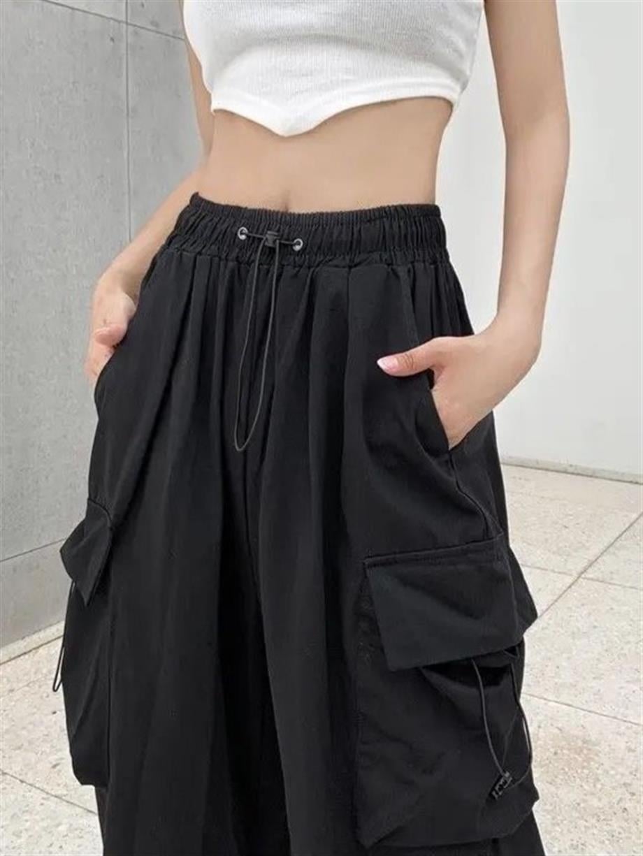 Siyah Tactical Baggy Kargo Cepli Oversize Pantolon