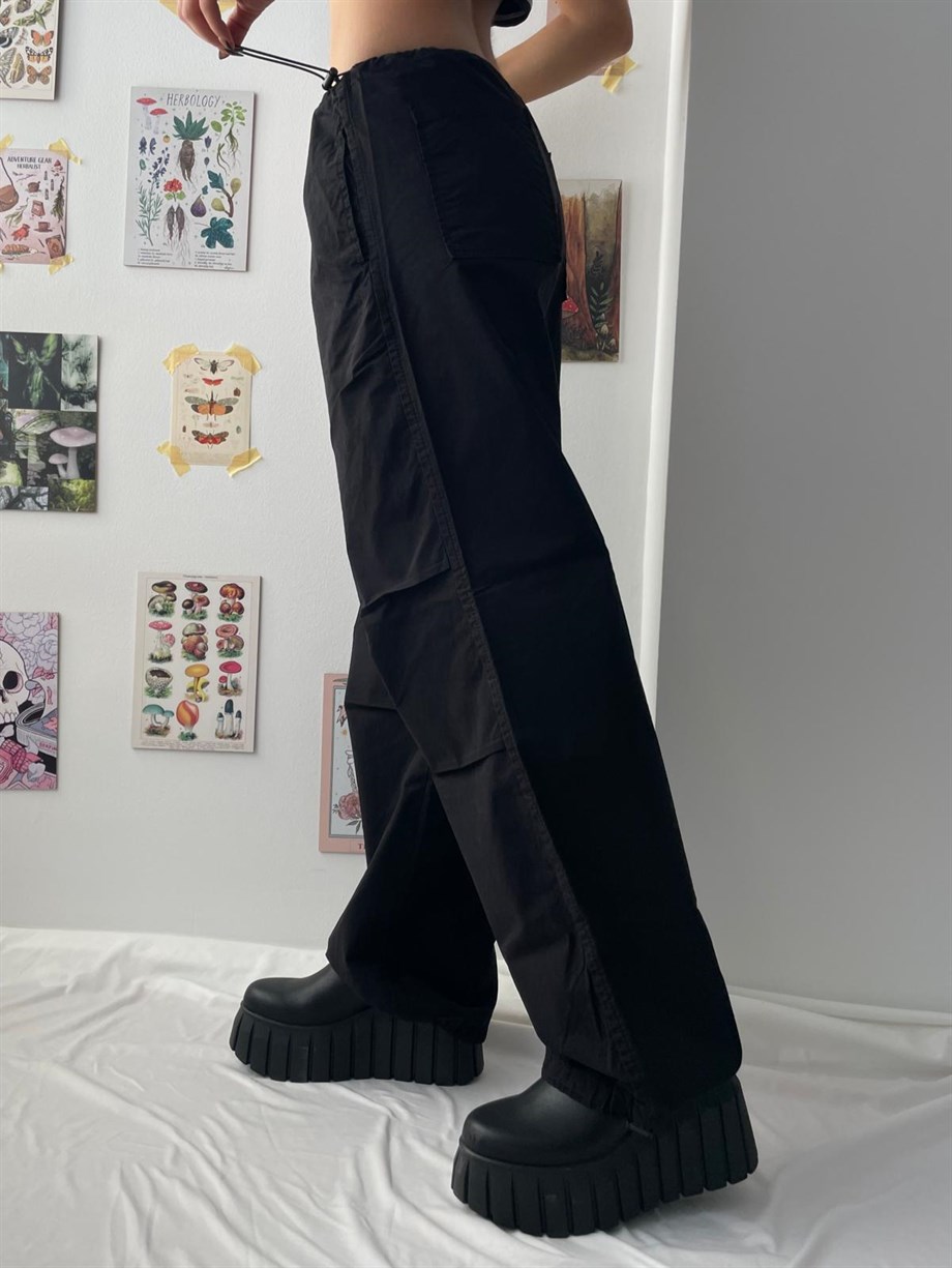 Siyah Tactical Oversize Pantolon