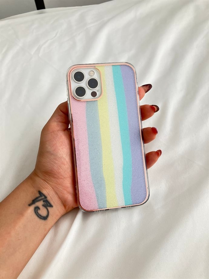 Soft Simli Gökkulağı Iphone Kılıf