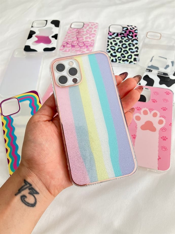 Soft Simli Gökkulağı Iphone Kılıf