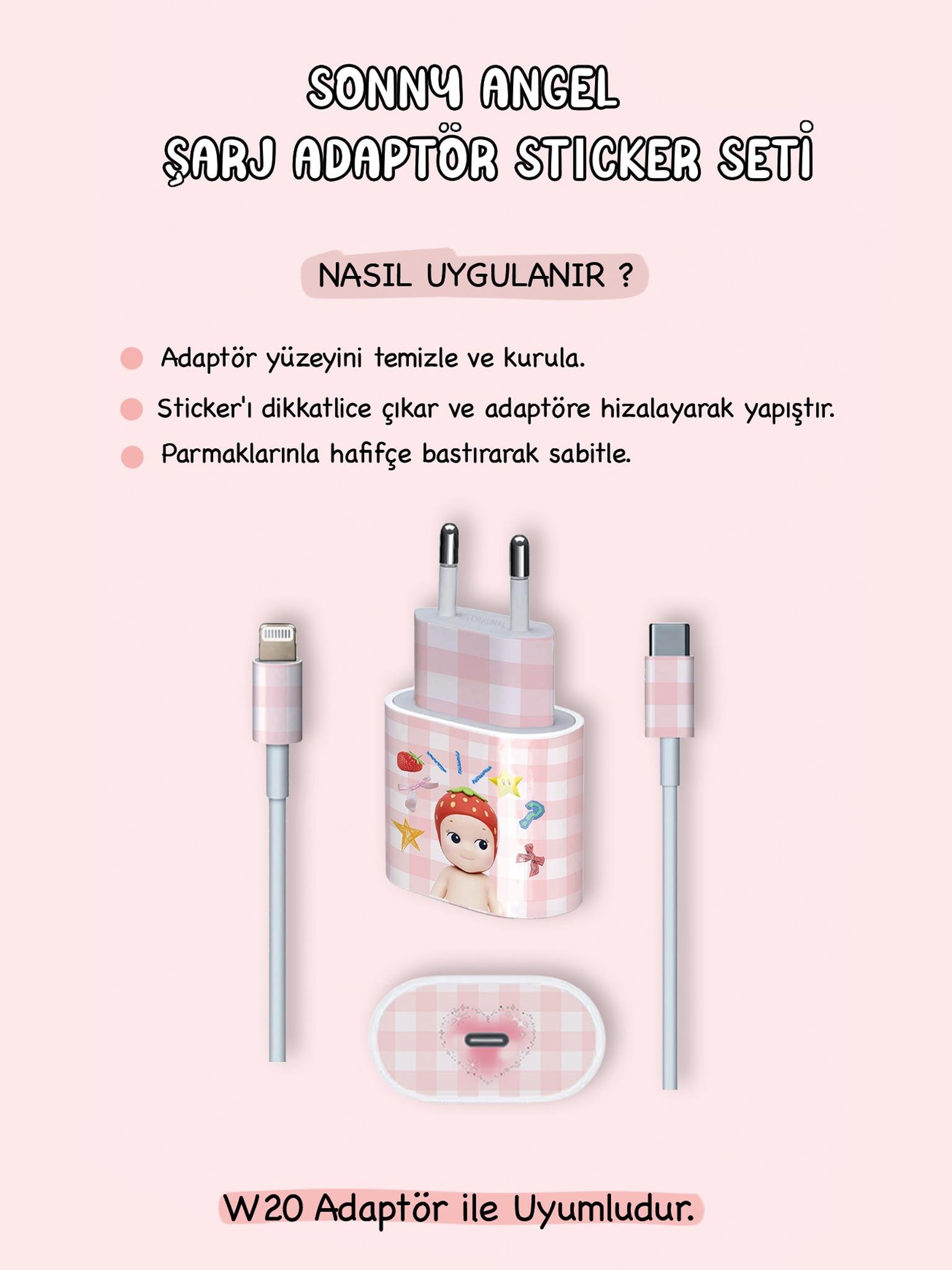Sonny Angel Şarj Adaptör Sticker Seti