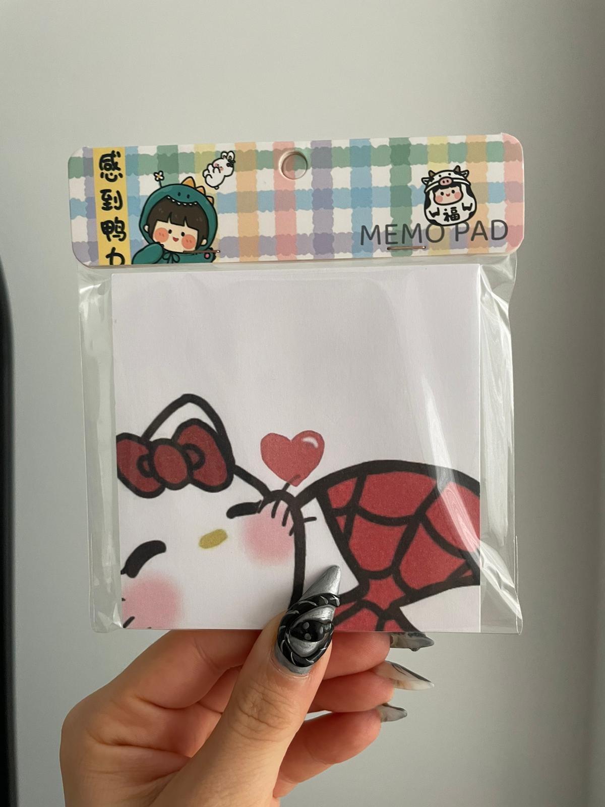 Spider Kitty Memo Pad Kare Not Defteri