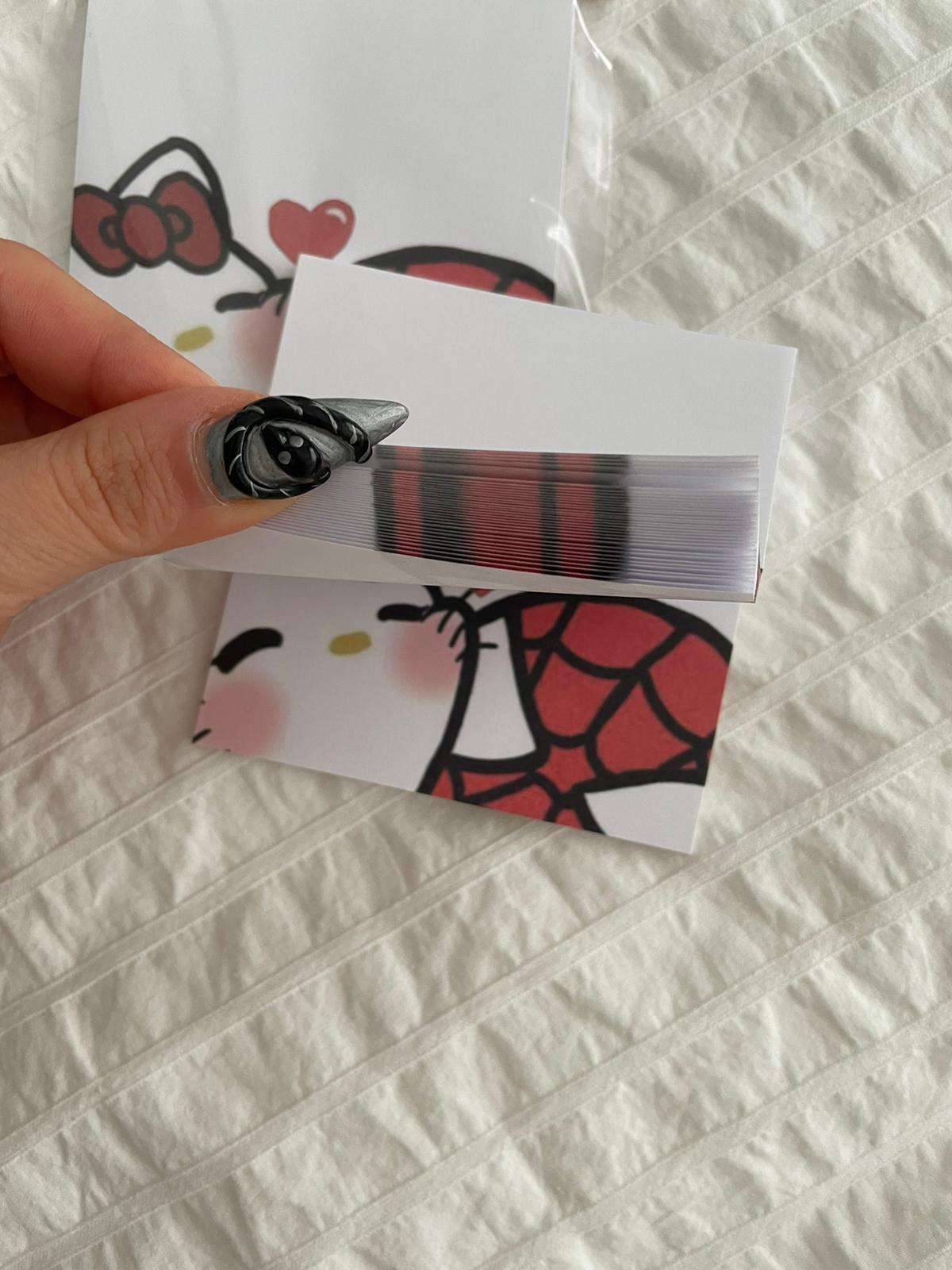 Spider Kitty Memo Pad Kare Not Defteri