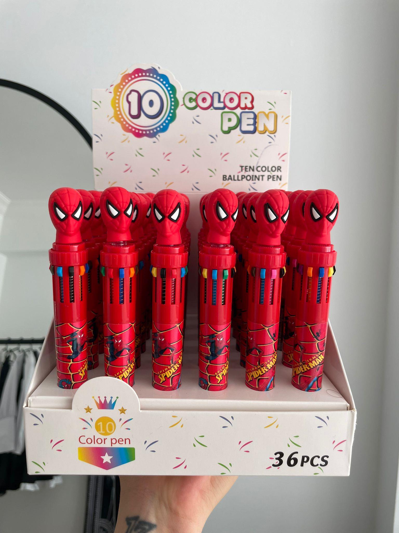 Spider Man 10 Renk Tükenmez Kalem