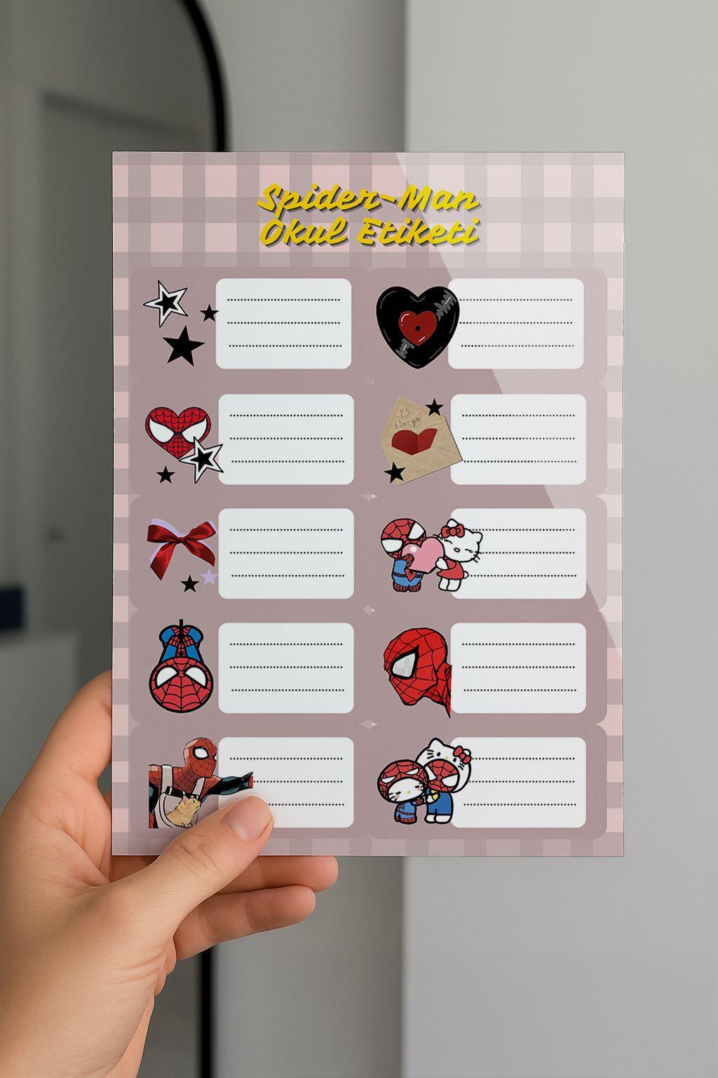 Spider-man Okul Etiketi 3 lü Paket
