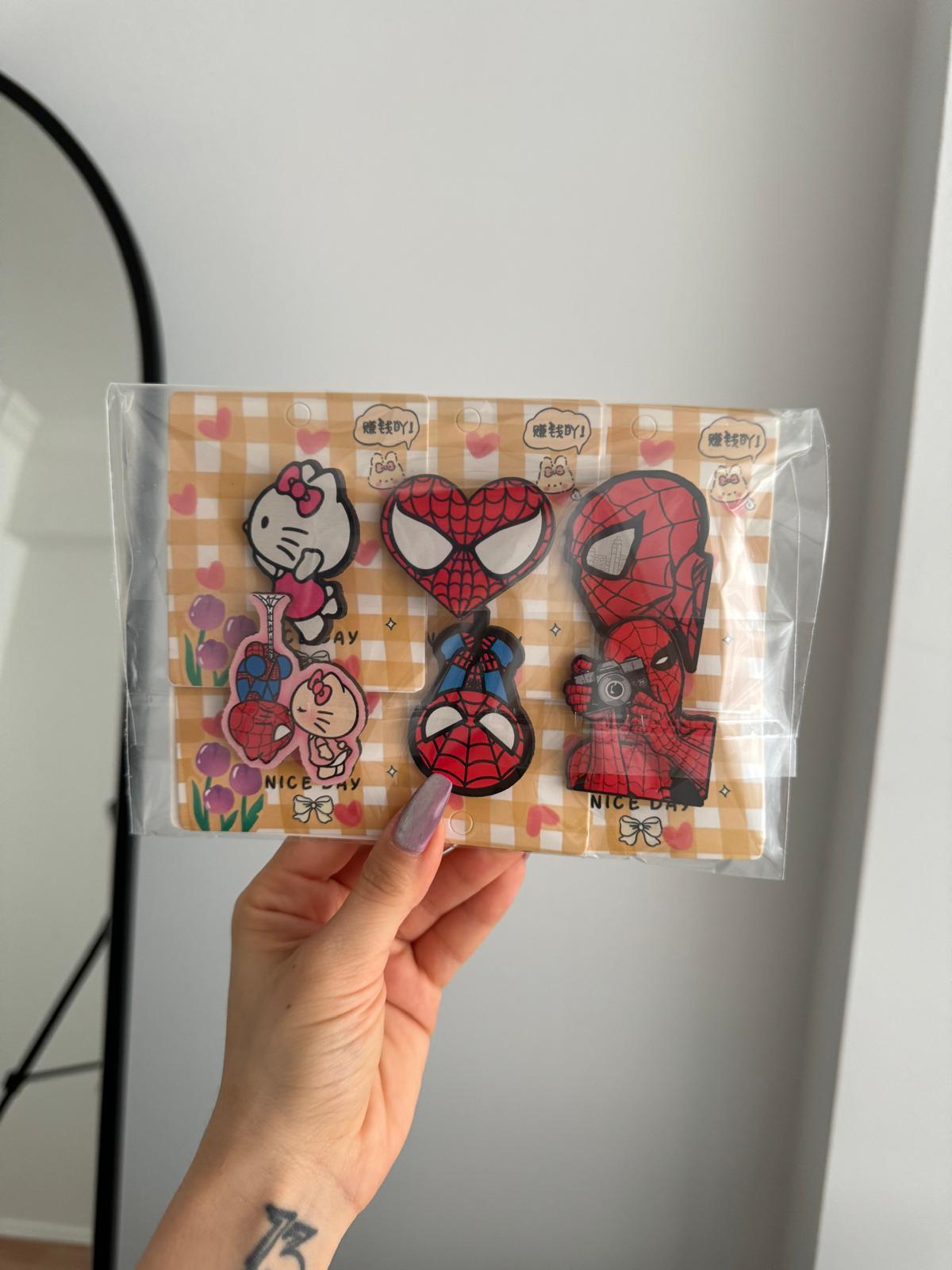 SpiderMan 6lı Ahşap Rozet Seti