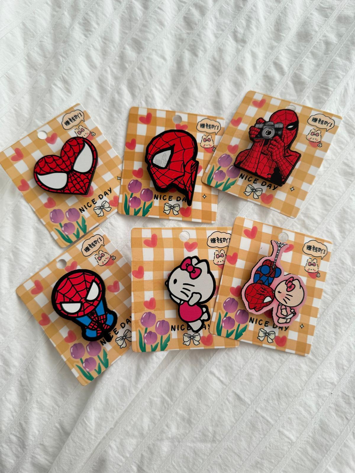 SpiderMan 6lı Ahşap Rozet Seti