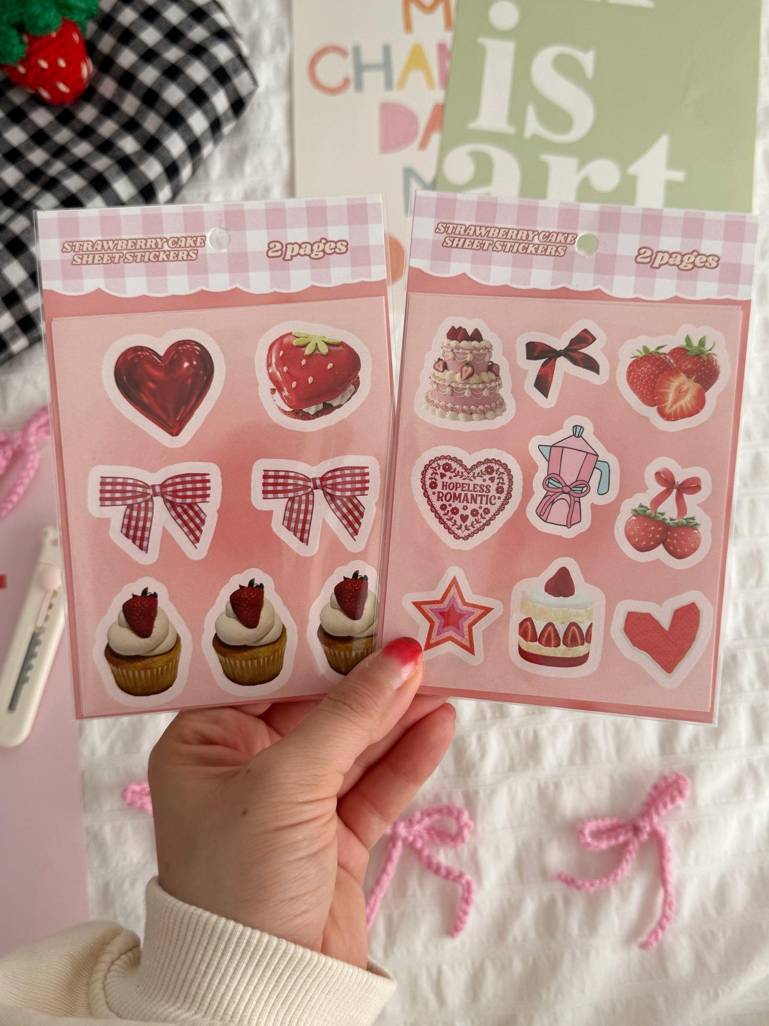 Strawberry Cake Sheet 2li Sayfa Sticker