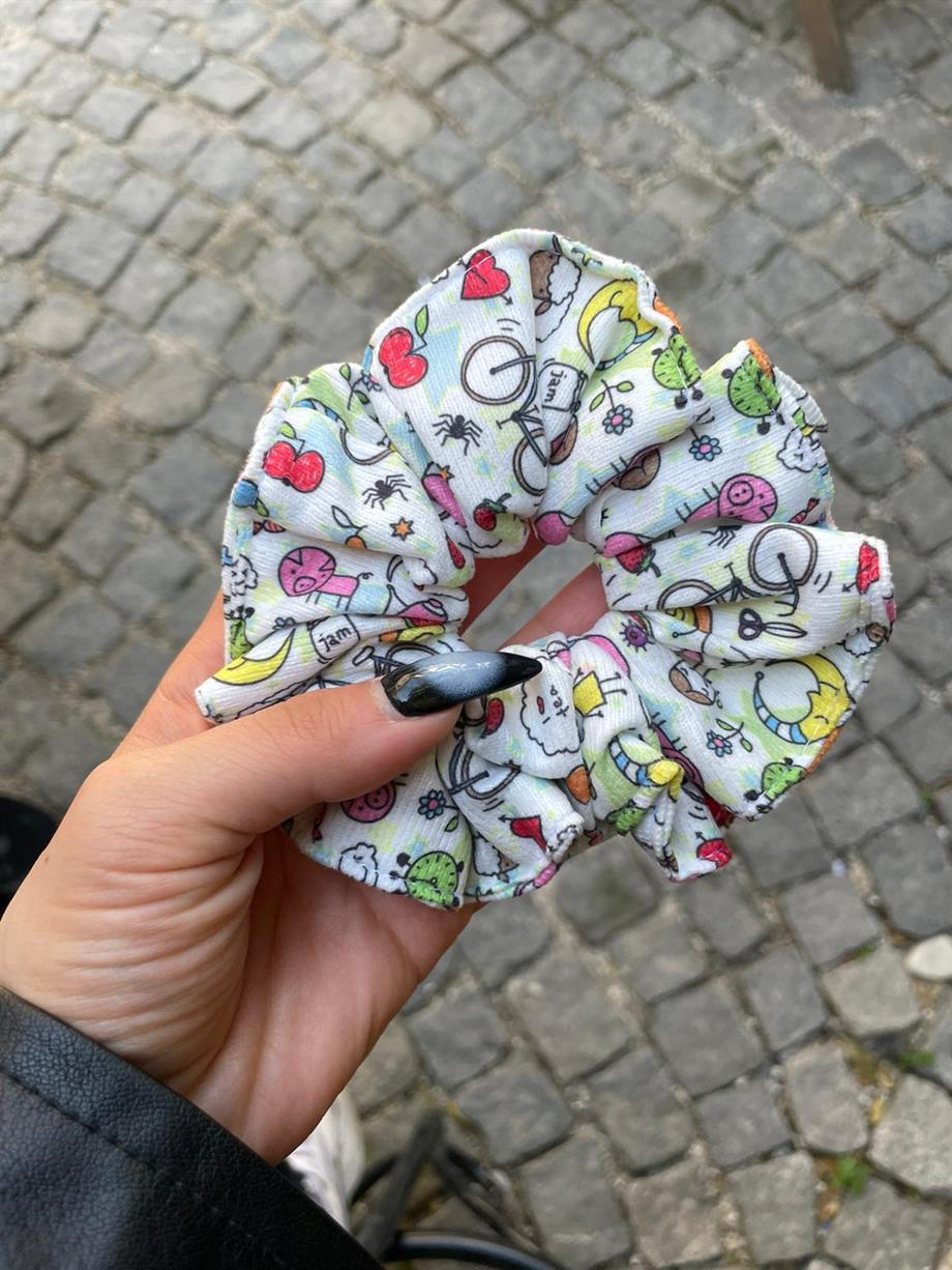 Summer Design Scrunchie Lastik Toka