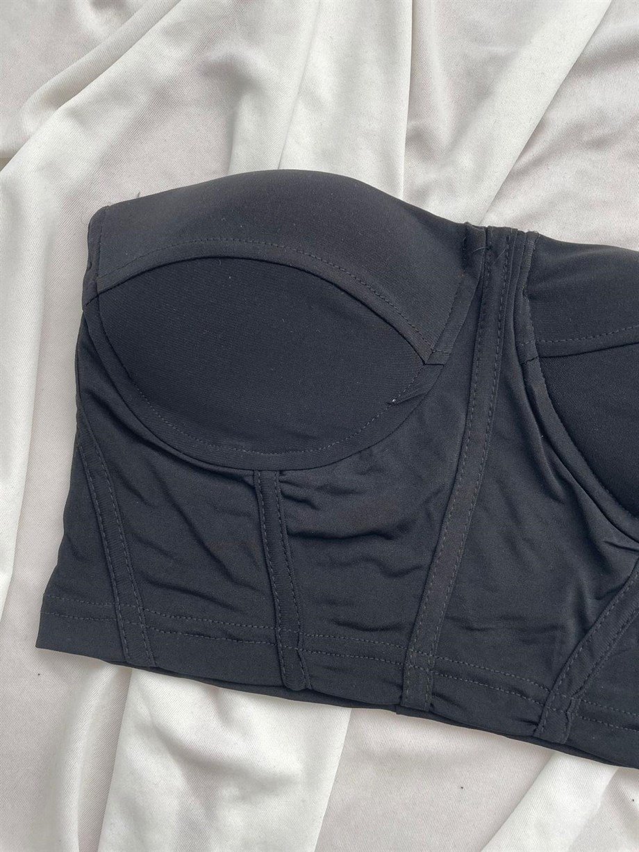 Süngerli Siyah Basic Büstiyer