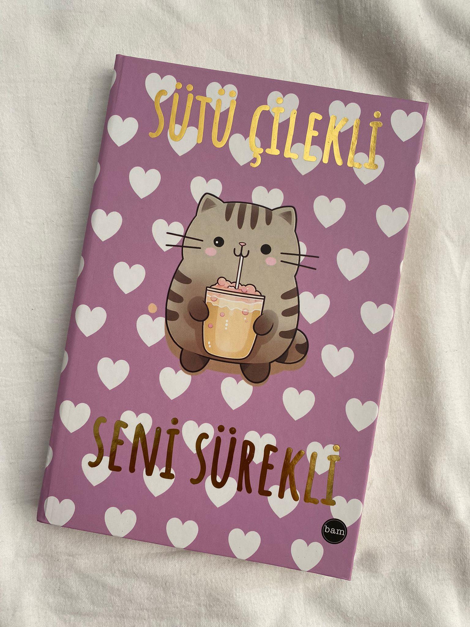Sütü Çilekli Seni Sürekli Lastikli Sert Kapak Defter