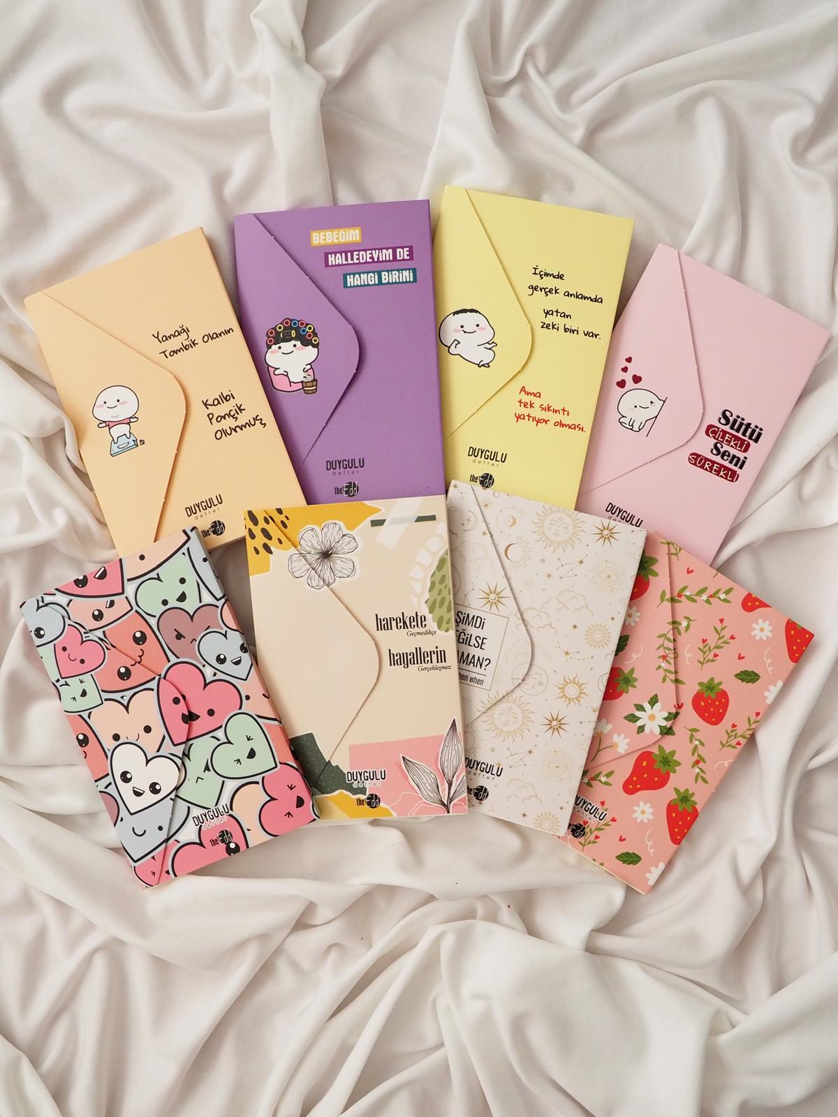 Sütü Çilekli Seni Sürekli Zarf Tasarımlı Defter