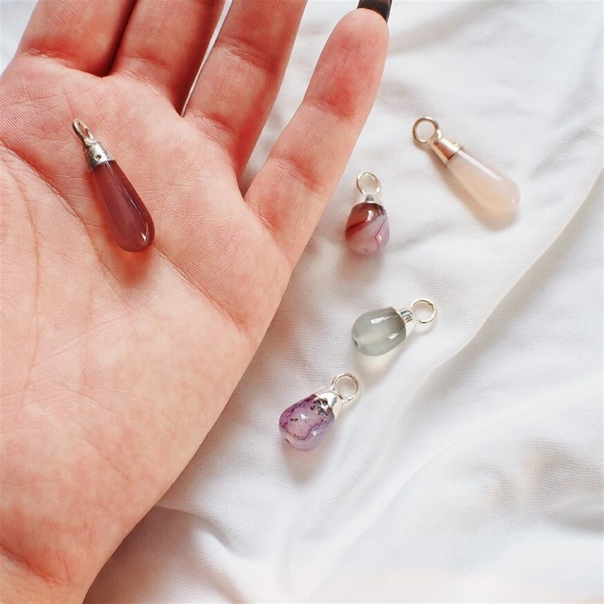 Tamburlu Akik Doğal Taş Aksesuar Charmı I DIY