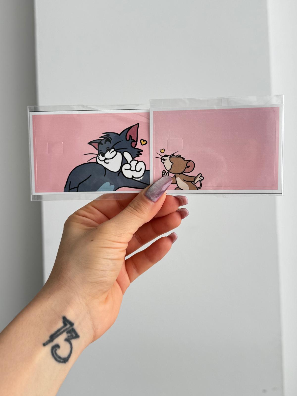 Tom Jerry Love Kart Kaplama Sticker 2li Set