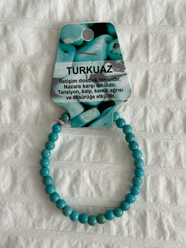 Turkuaz Doğal Taş Bileklik 6mm