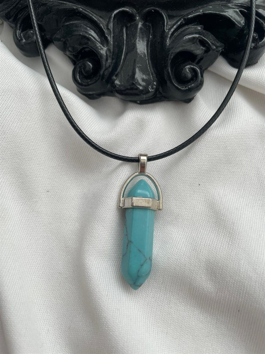 Turkuaz Doğaştaş Pandül Kolye