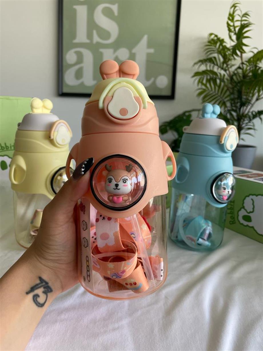 Turuncu Geyik Figürlü Cute Bottle Suluk Matara 