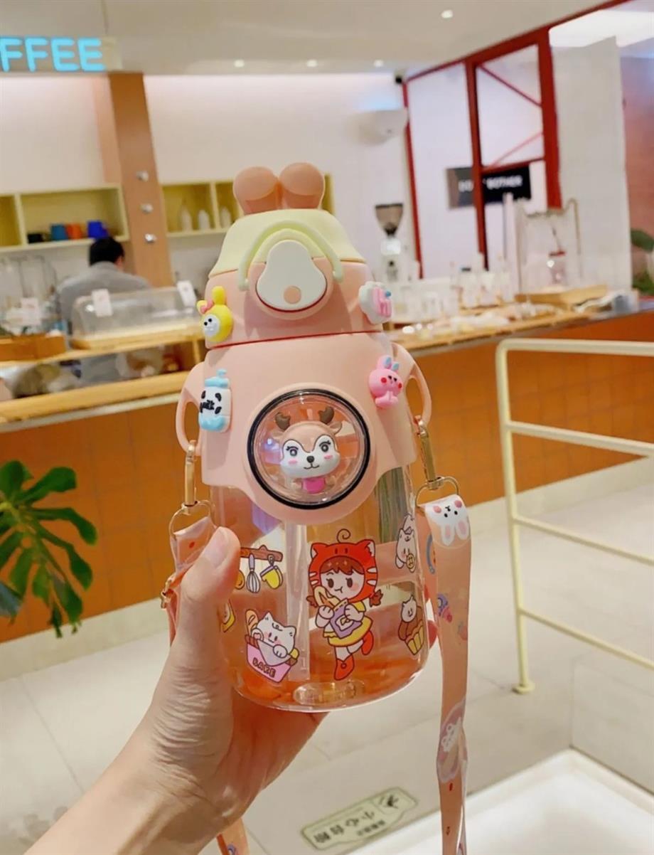 Turuncu Geyik Figürlü Cute Bottle Suluk Matara 