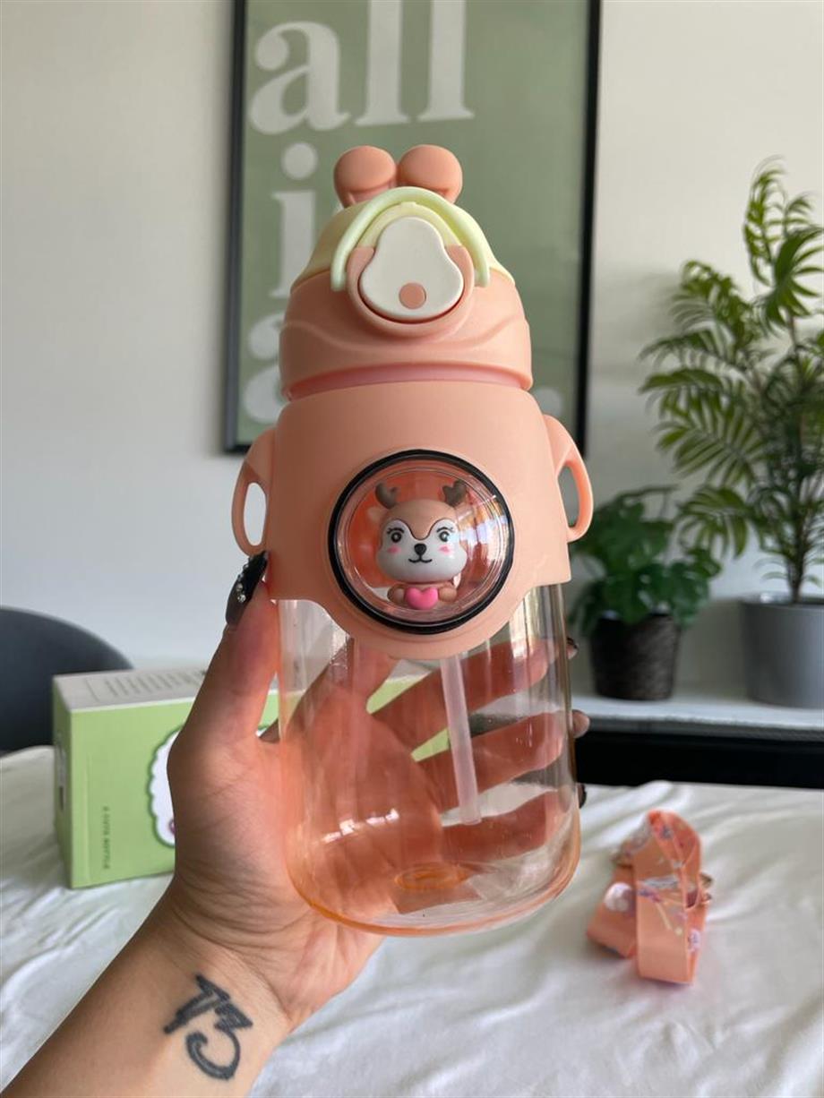 Turuncu Geyik Figürlü Cute Bottle Suluk Matara 