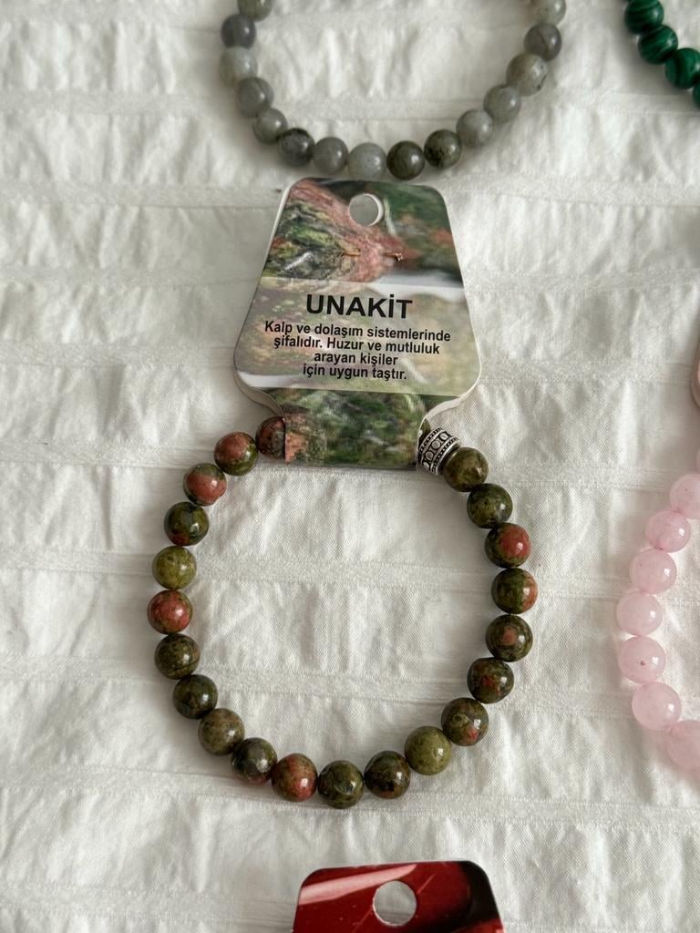 Unakit Doğal Taş Bileklik 8mm