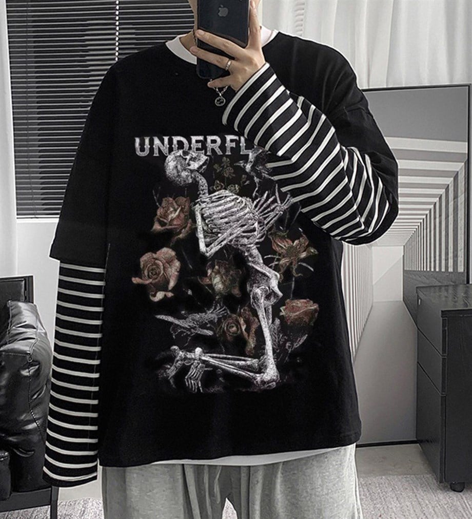 Underfloor Unisex  Çizgili Kollu T-shir