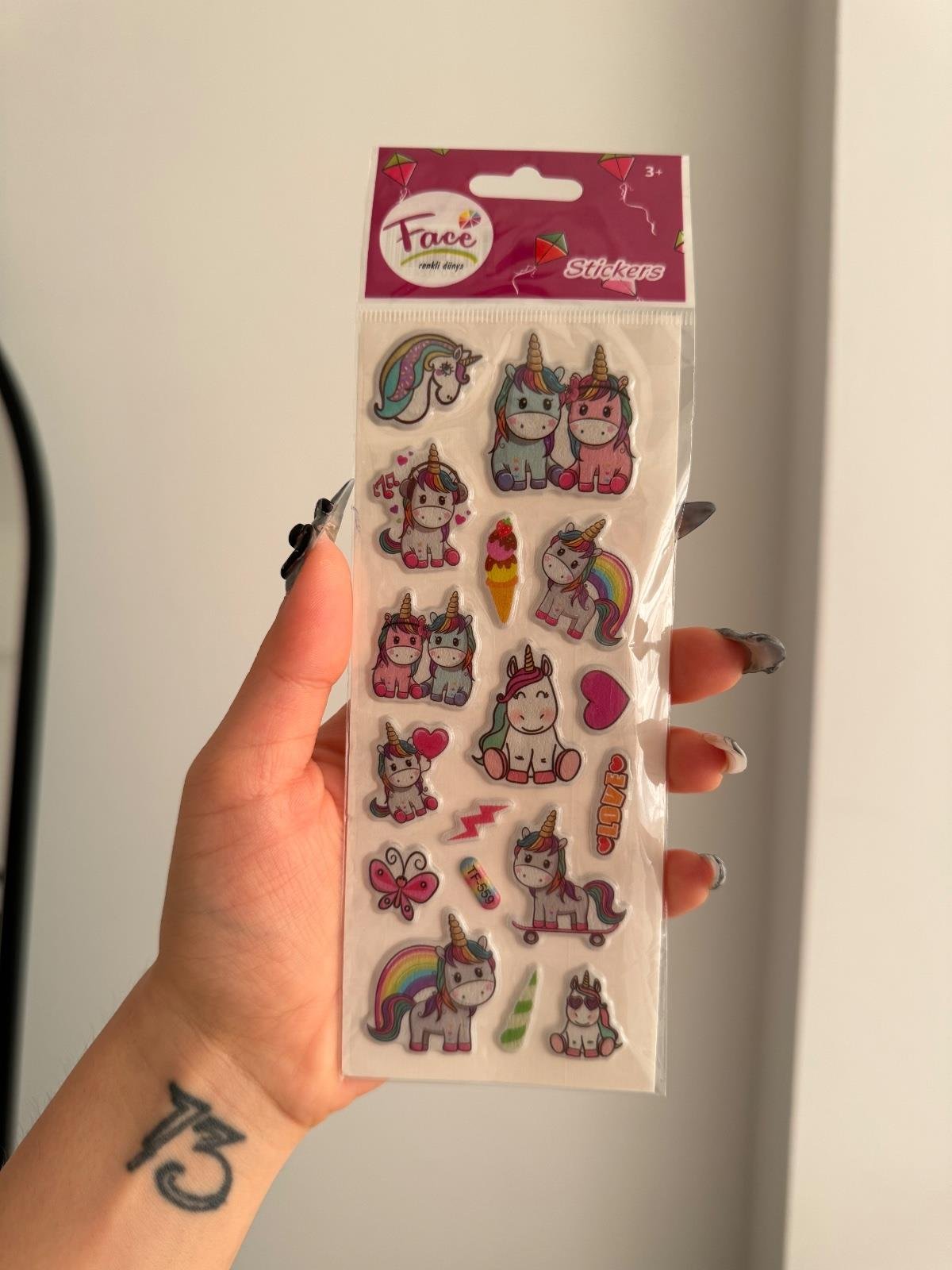 Unicorn Kabartmalı Sticker Set