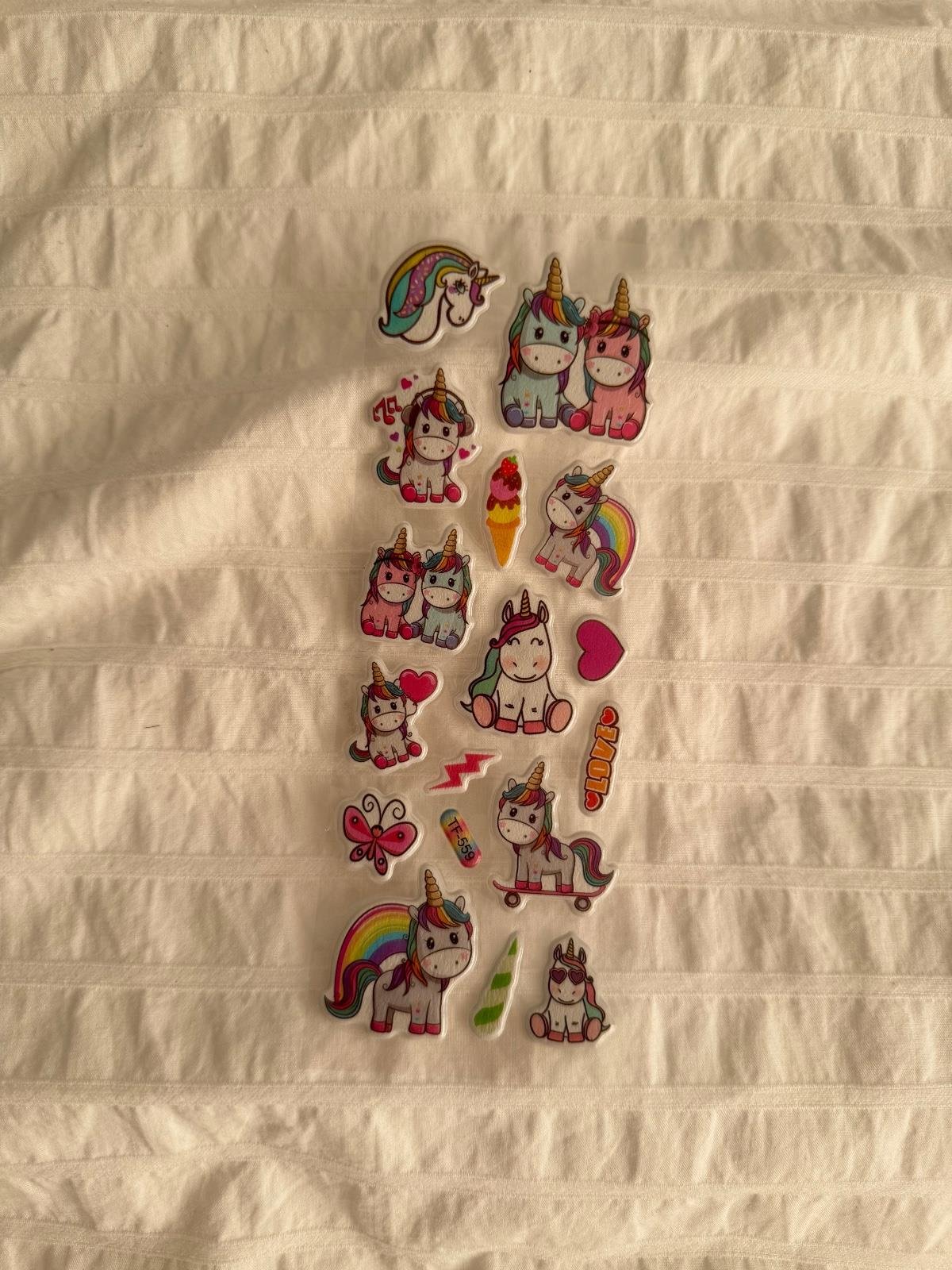 Unicorn Kabartmalı Sticker Set