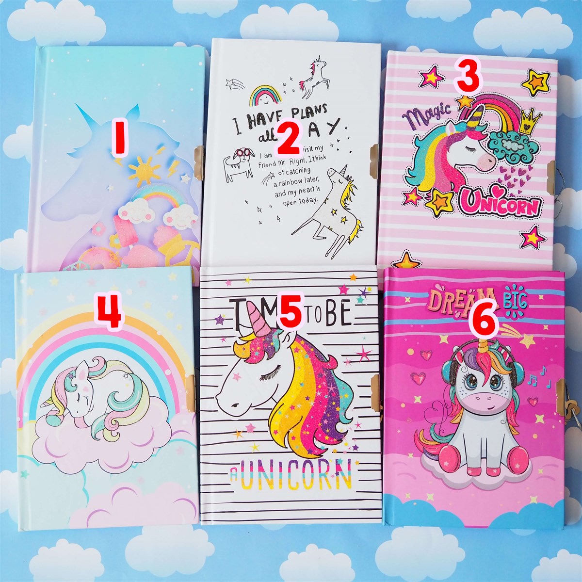 Unicorn Temalı Hatıra Defteri / Günlük Seçenekleri
