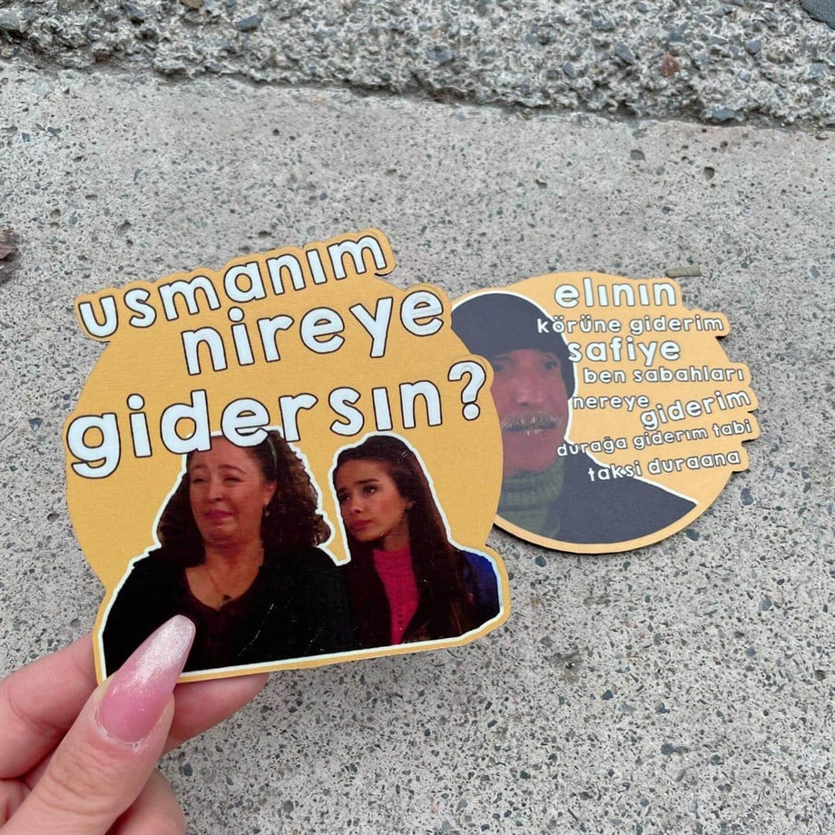 Usmanım Nereye Gidersin 2li Bardak Altlığı Seti
