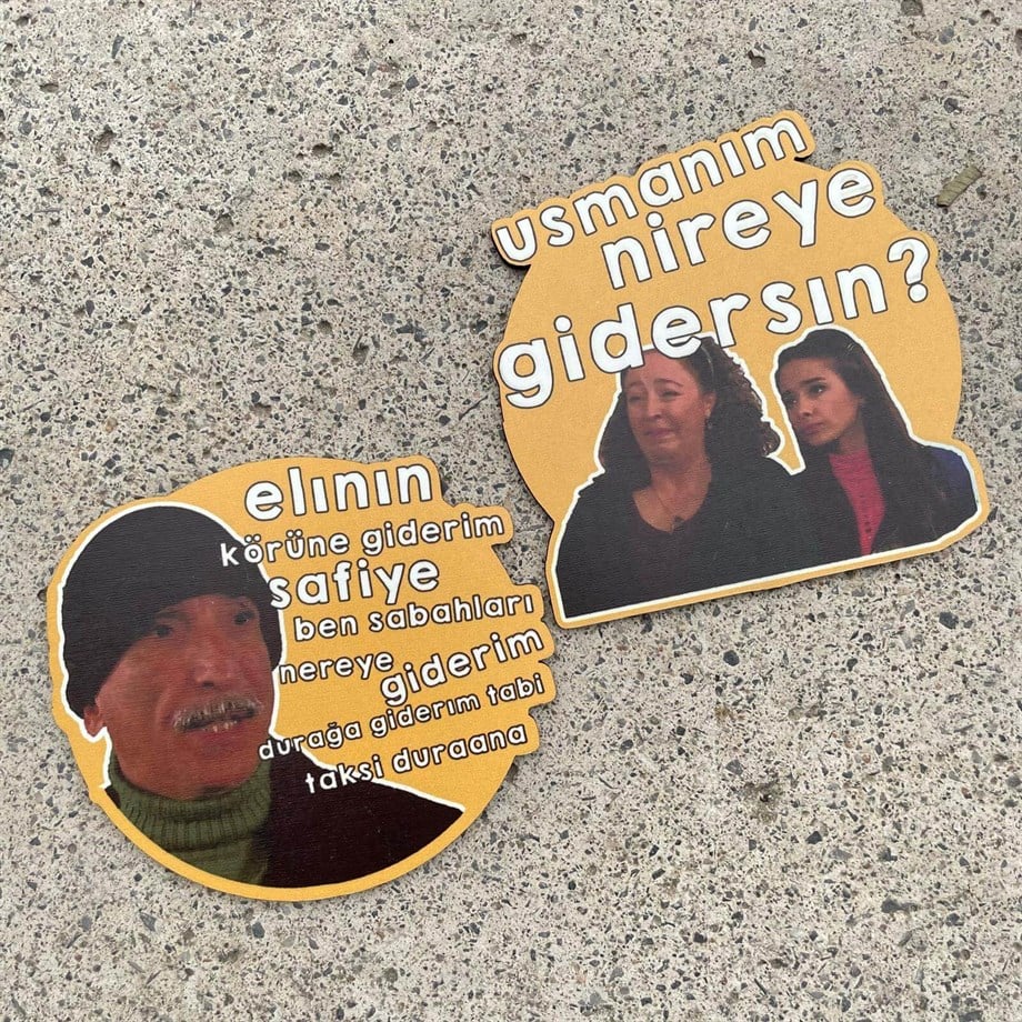 Usmanım Nereye Gidersin 2li Bardak Altlığı Seti