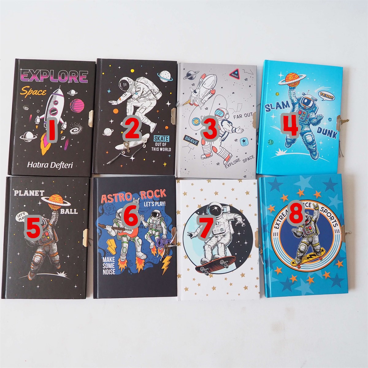 Uzay Temalı Hatıra Defteri / Günlük Seçenekleri