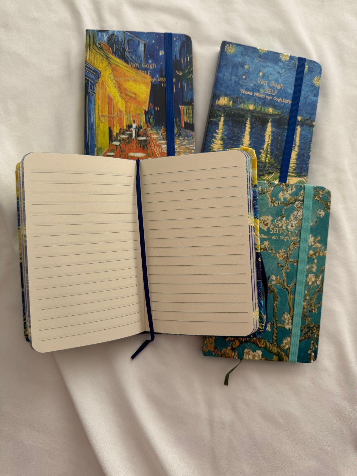 Van Gogh Tasarımlı Lastikli Not Defteri