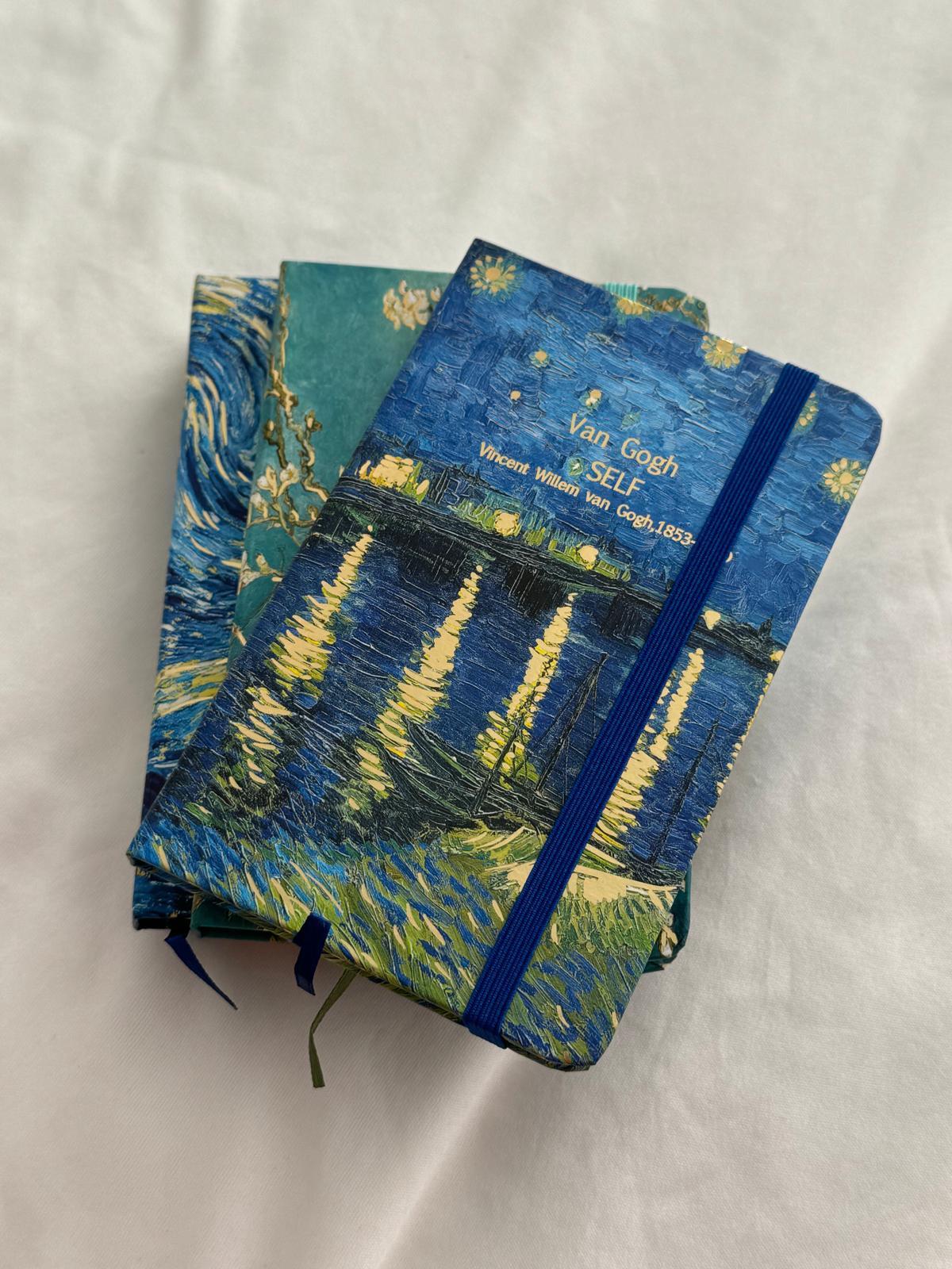 Van Gogh Tasarımlı Lastikli Not Defteri