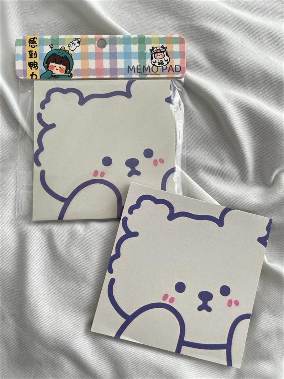 White  Bear Memo Pad Kare Not Defteri