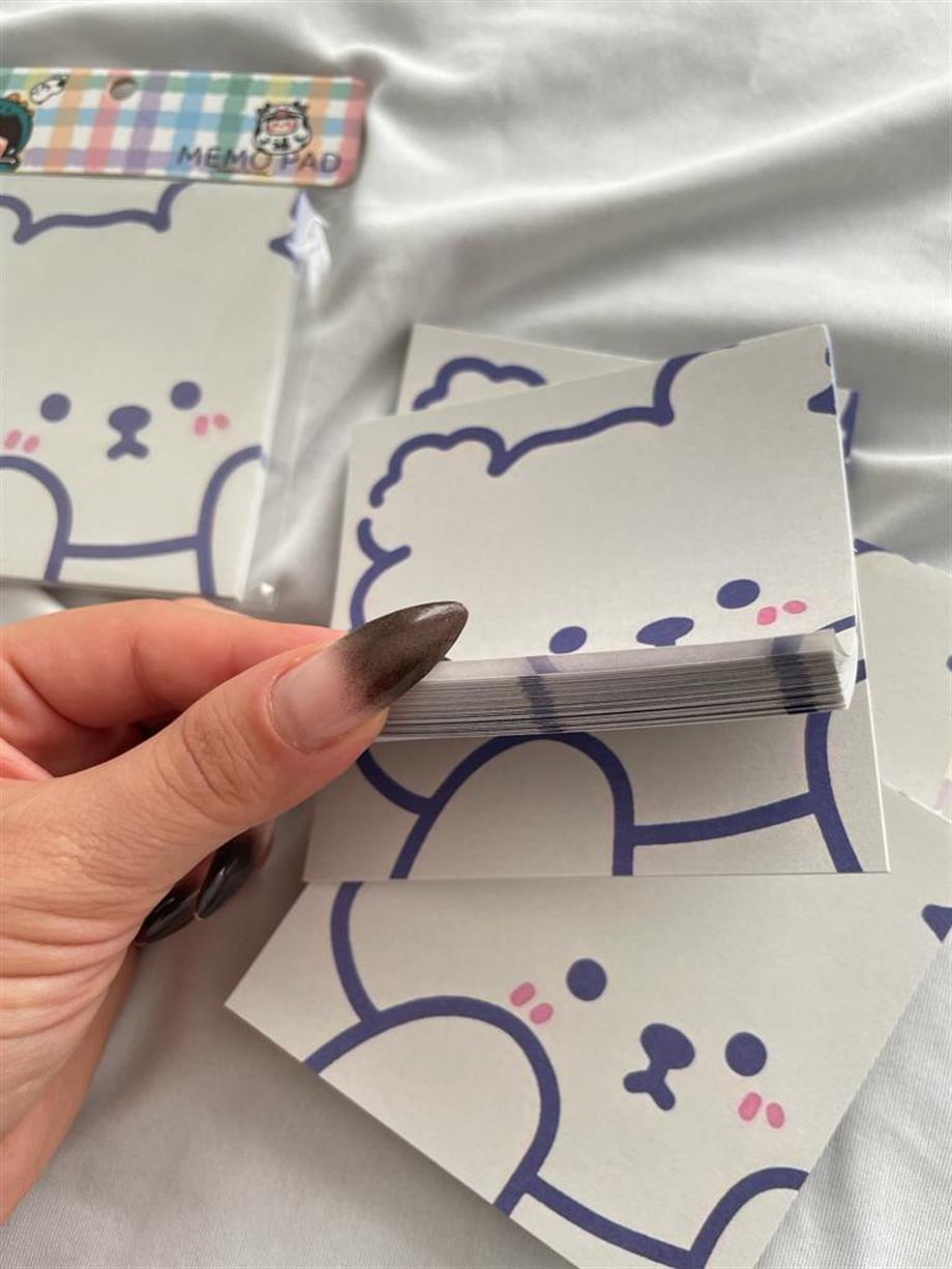 White  Bear Memo Pad Kare Not Defteri