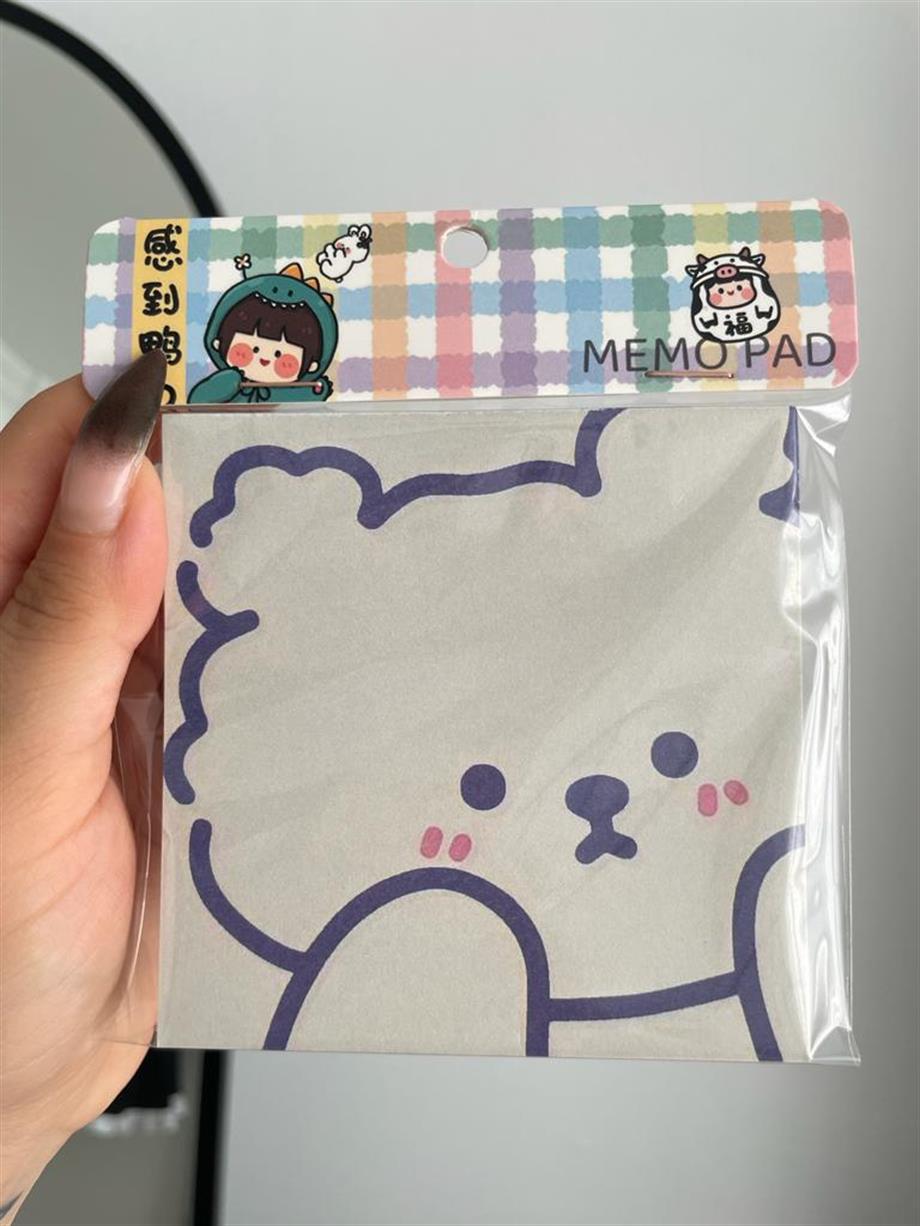 White  Bear Memo Pad Kare Not Defteri