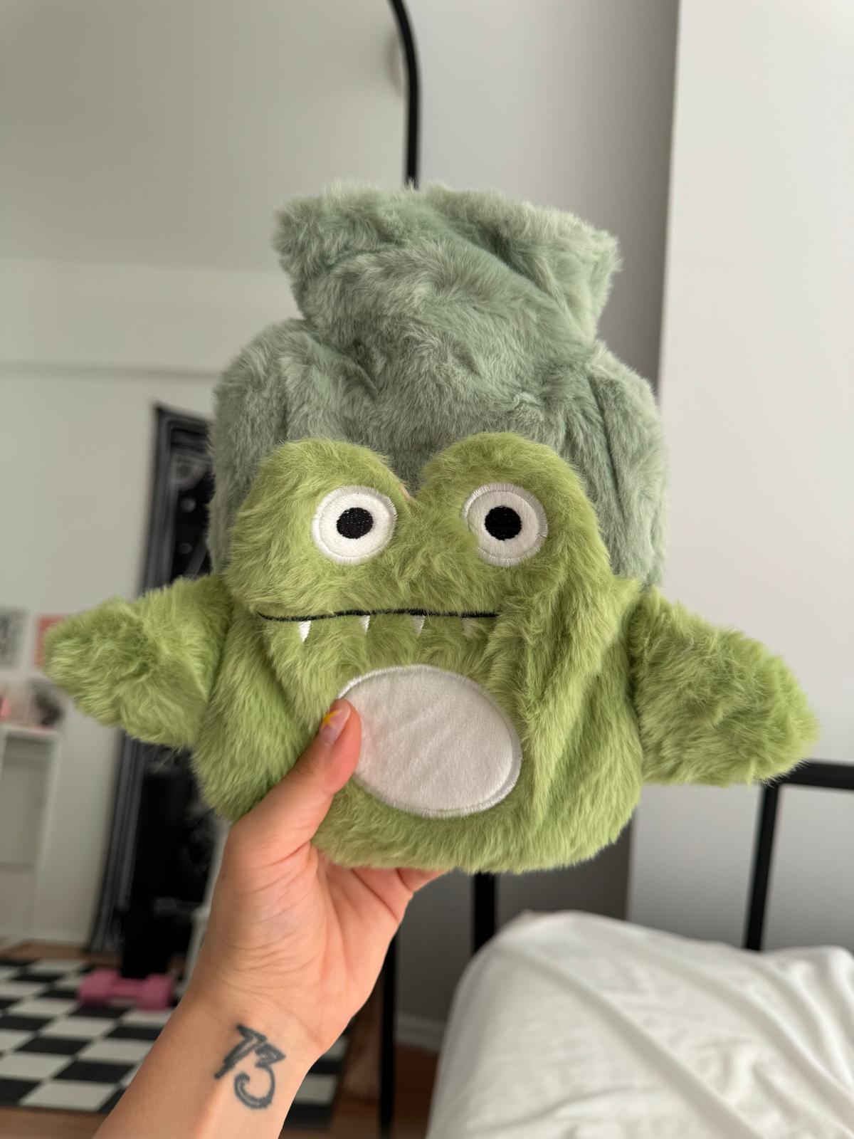 Yeşil Dinozor Cepli Peluş Sıcak Su Torbası