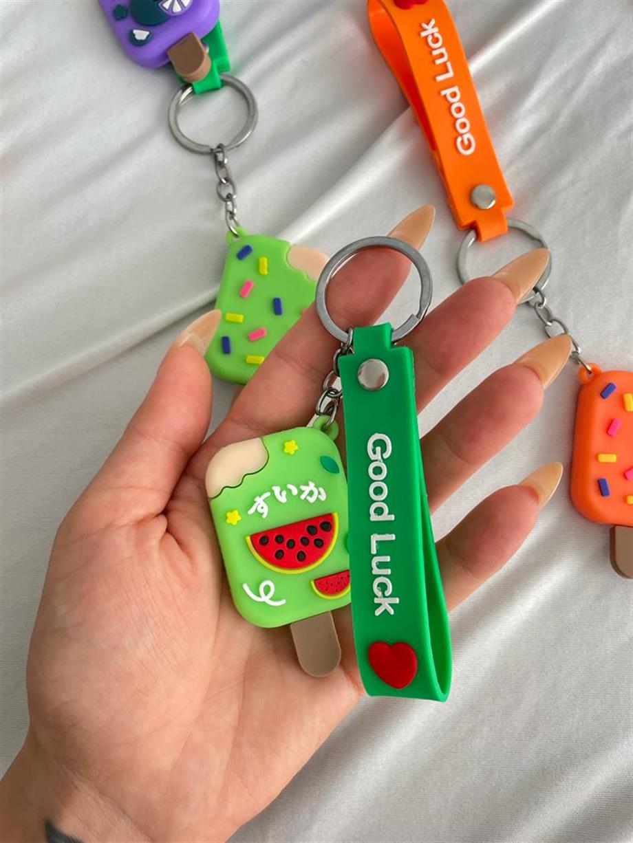 Yeşil Icecream Silikon Anahtarlık