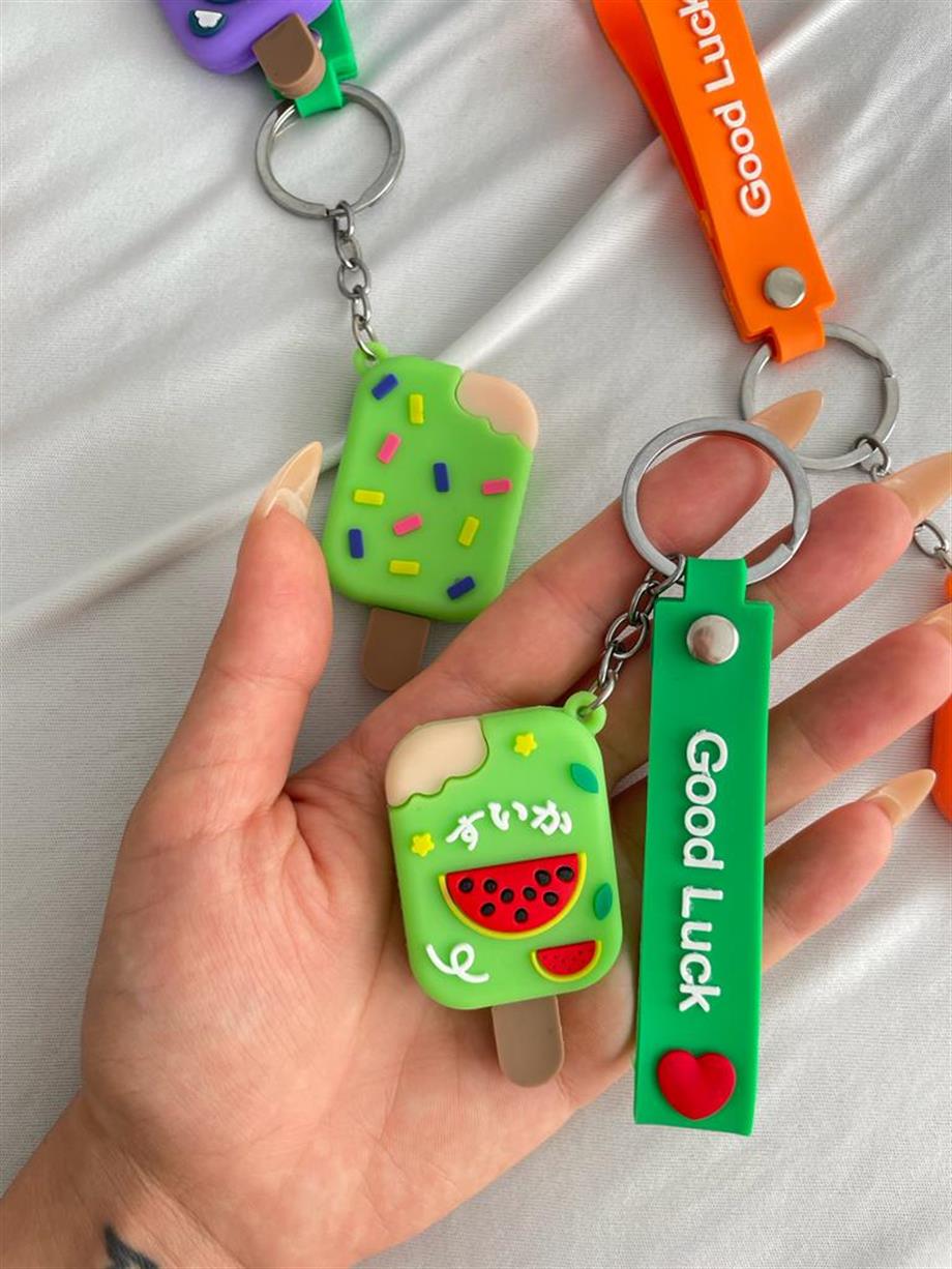 Yeşil Icecream Silikon Anahtarlık