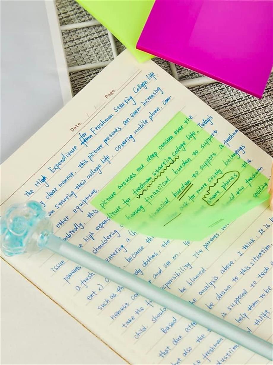 Yeşil Renkli Şeffaf Postit