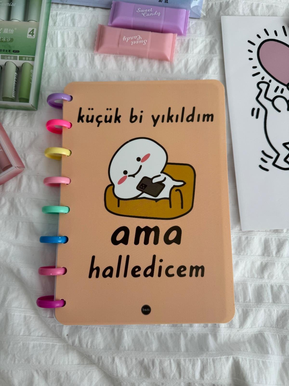Yıkıldım Ama Halledicem Kalp Spiralli Defter