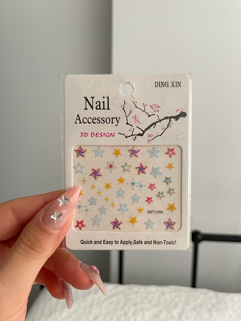 Yıldız Figürlü Tırnak Sticker Seti