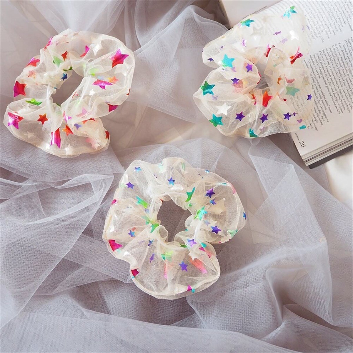 Yıldız Tül Scrunchie Toka
