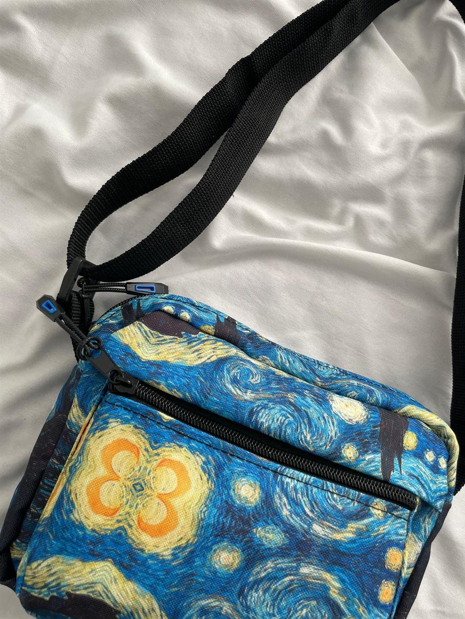 Yıldızlı Gece 2 Bölmeli Crossbody Çanta