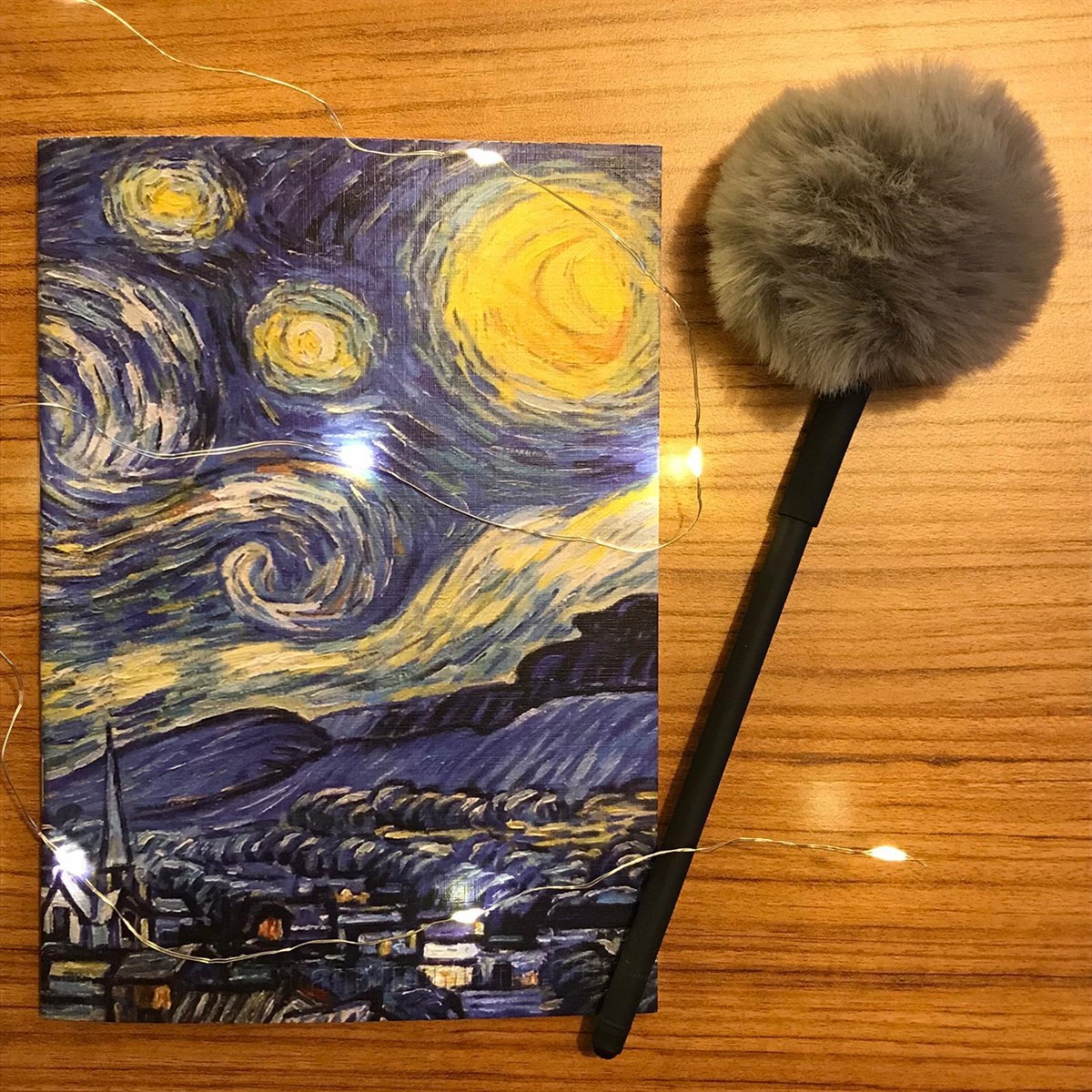 Yıldızlı Gece Baskılı Defter