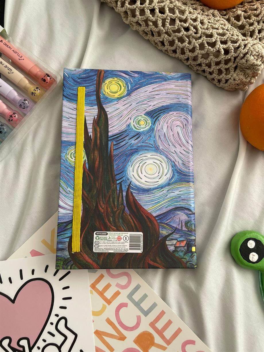 Yıldızlı Gece Lastikli Sert Kapak Defter