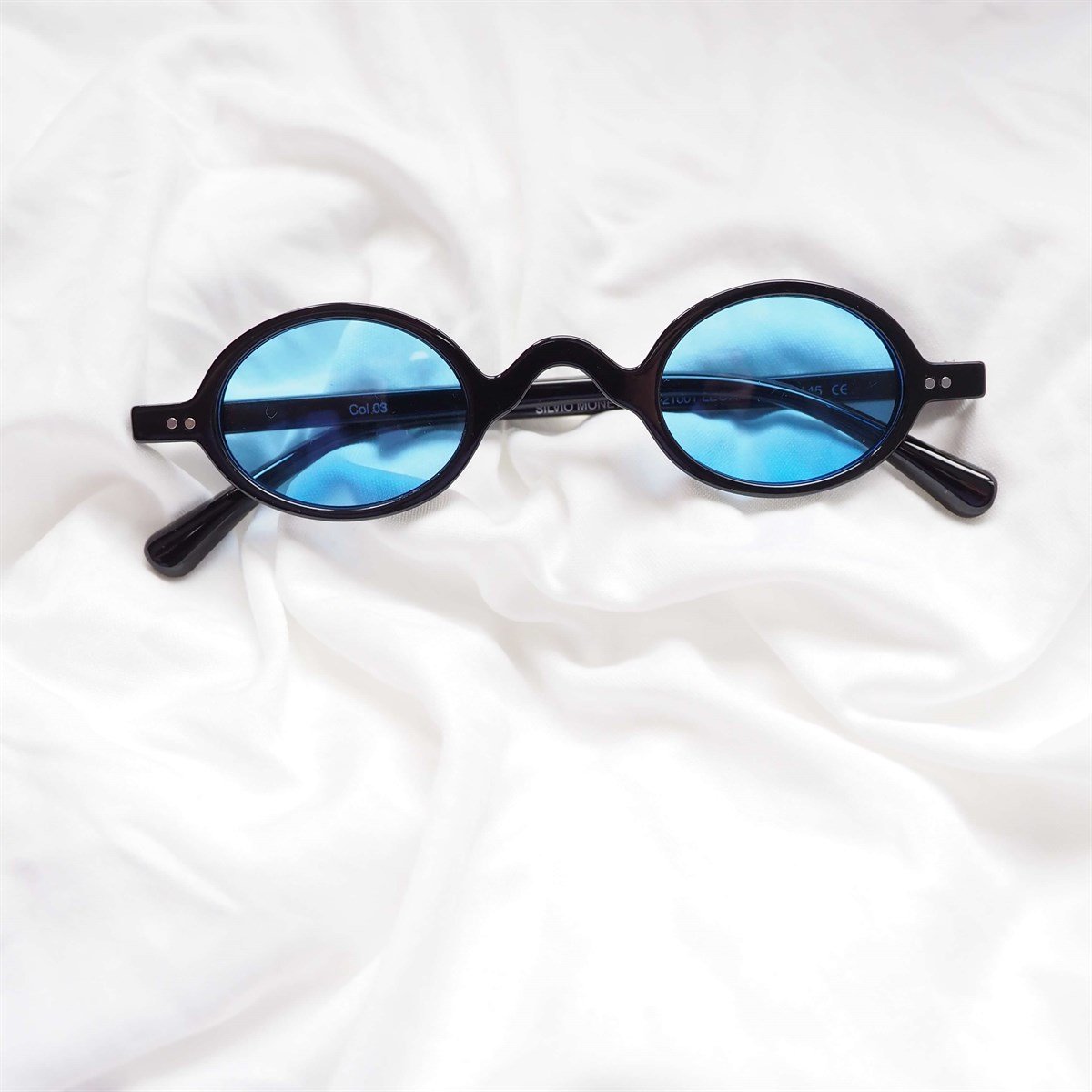Yuvarlak Mini Çerçeve Güneş Gözlüğü Black Blue