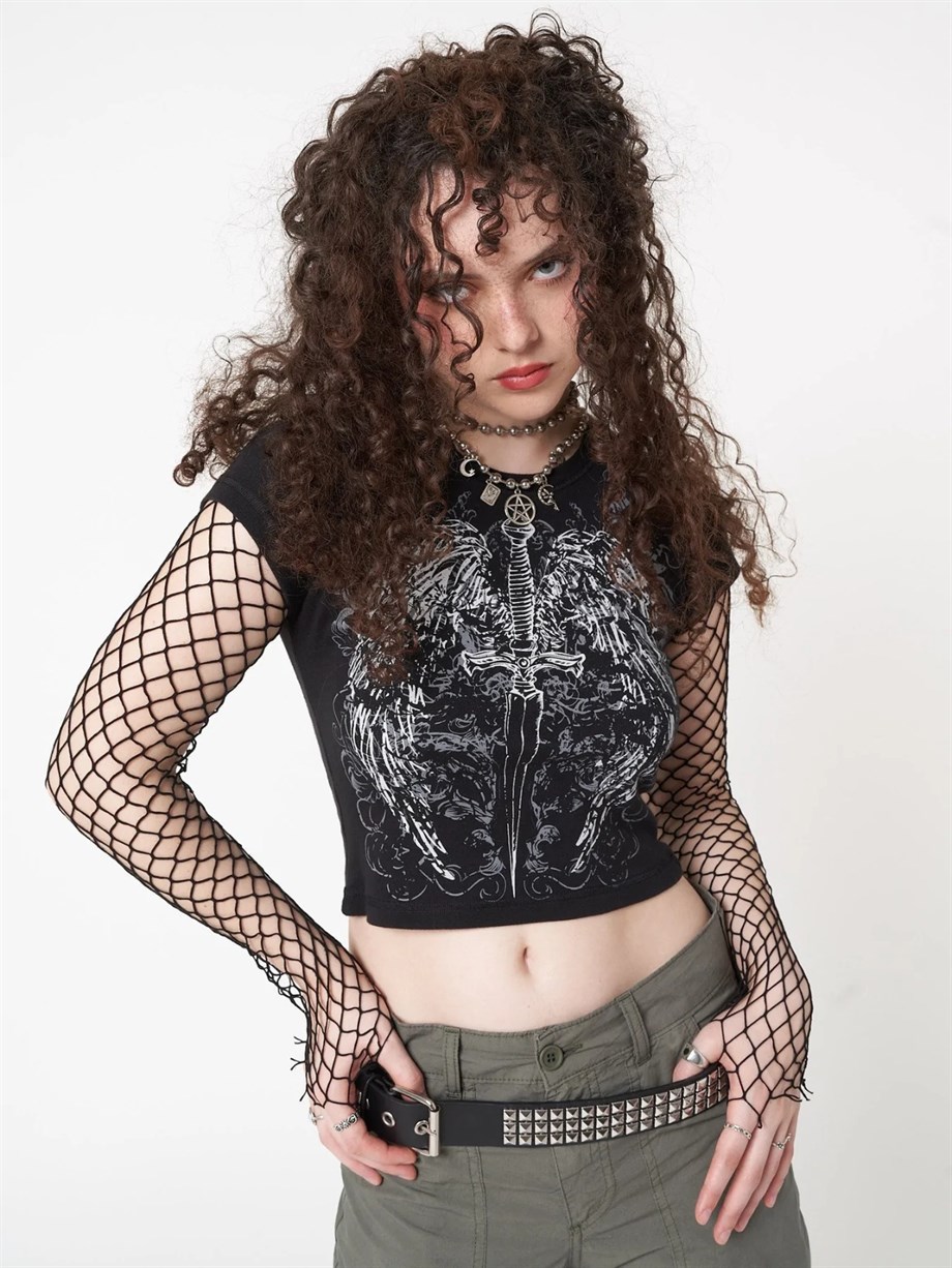 Zımbalı Grunge Siyah Kemer