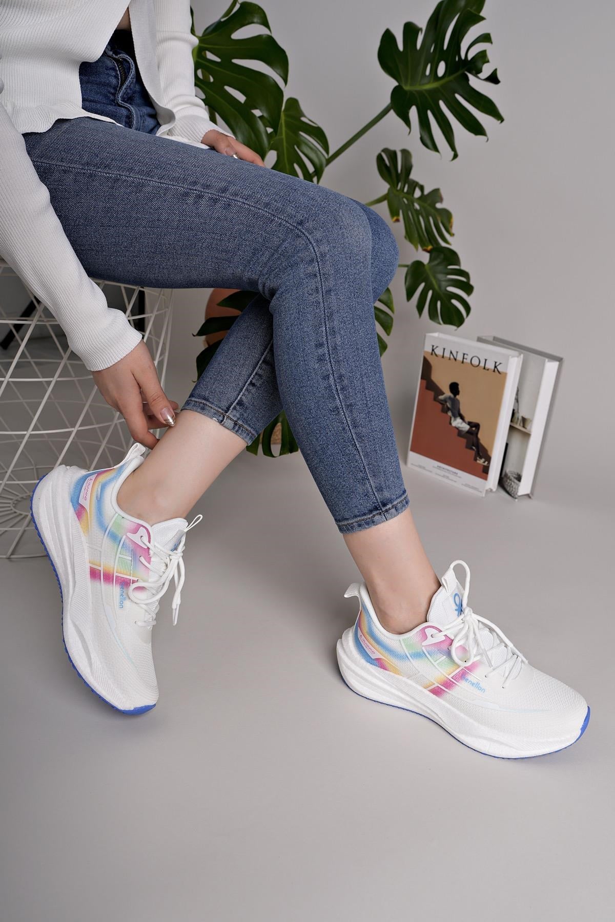 Benetton 11510 Beyaz Memory Foam Kadın Sneakers